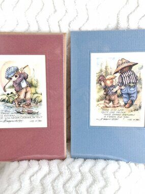Set of 2 Limited-Edition Jody Bergsma Lithograph Prints 1985 Signed & Numbered